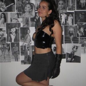 Black Vinyl Crop Top